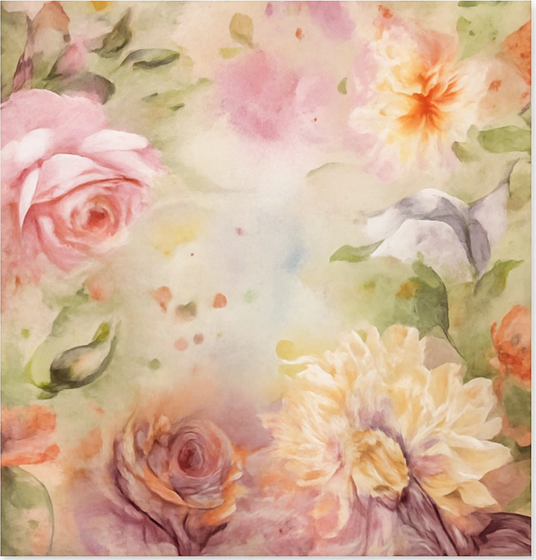 Pink floral roses living room rug - TenStickers