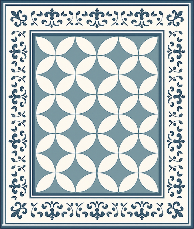 Quatrefoil Tile Pattern dining room rug - TenStickers