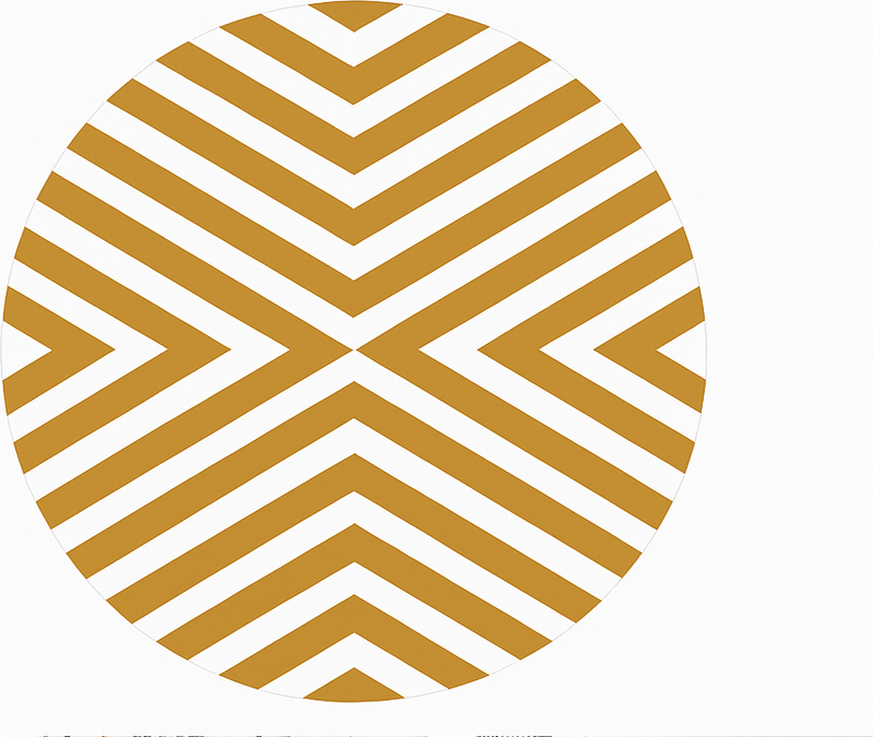 Mustard Chevron Pattern dining room rug - TenStickers