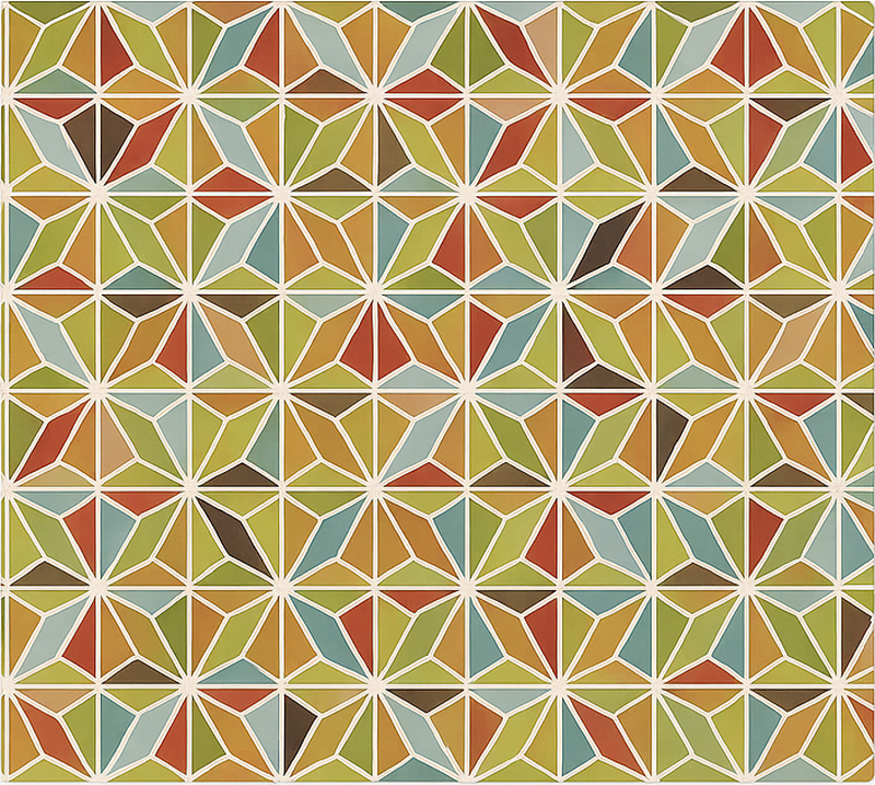 Kaleidoscopic Geometric Tile dining room rug - TenStickers