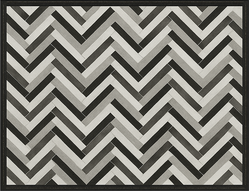 Monochrome Parquet Style dining room rug - TenStickers
