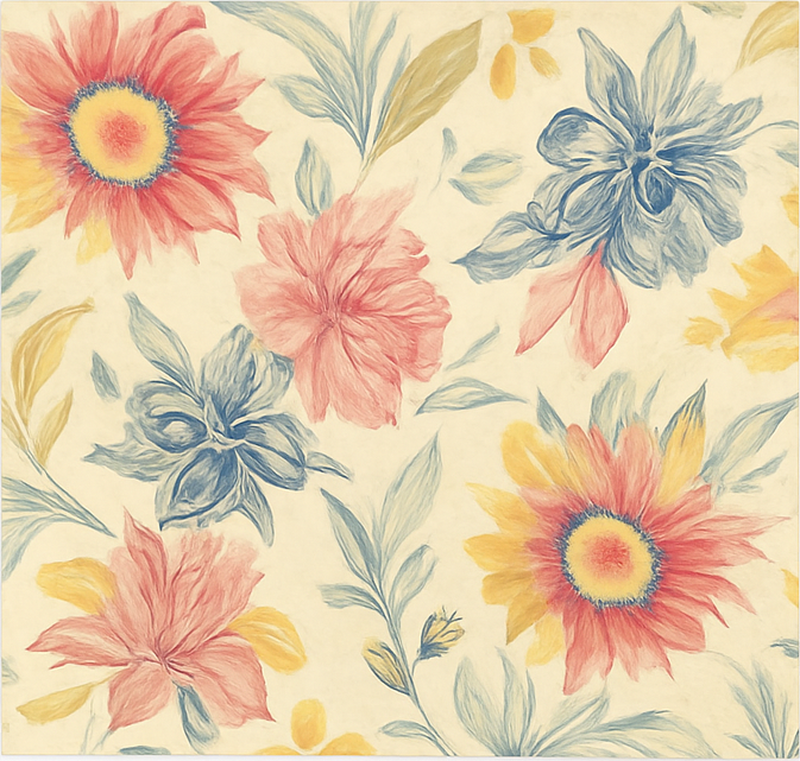 Floral burst kitchen vinyl mat - TenStickers