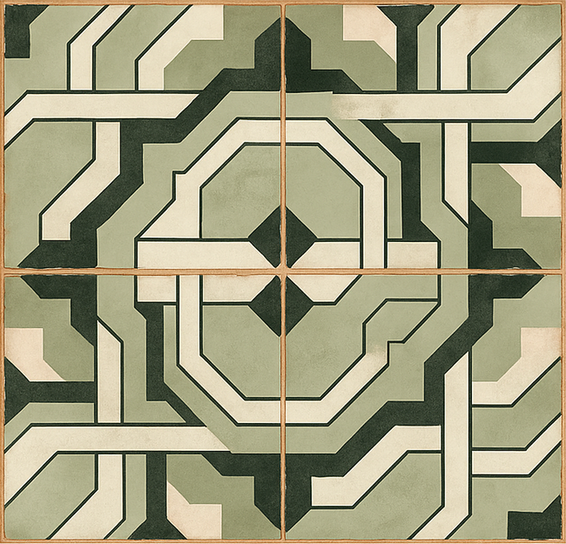 Moroccan Geometric Interlace dining room rug - TenStickers