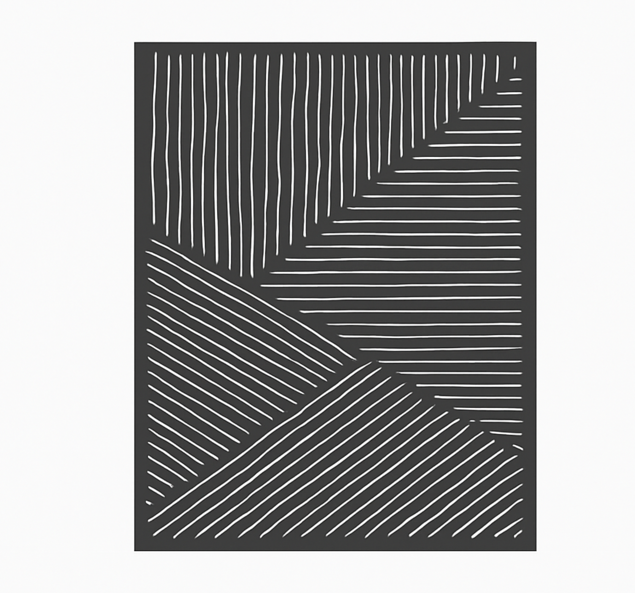 White wavy lines  kitchen vinyl mat - TenStickers