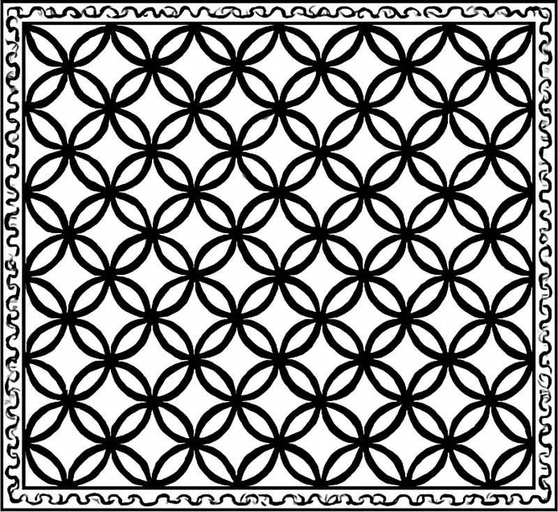 Black white ornate  kitchen vinyl mat - TenStickers