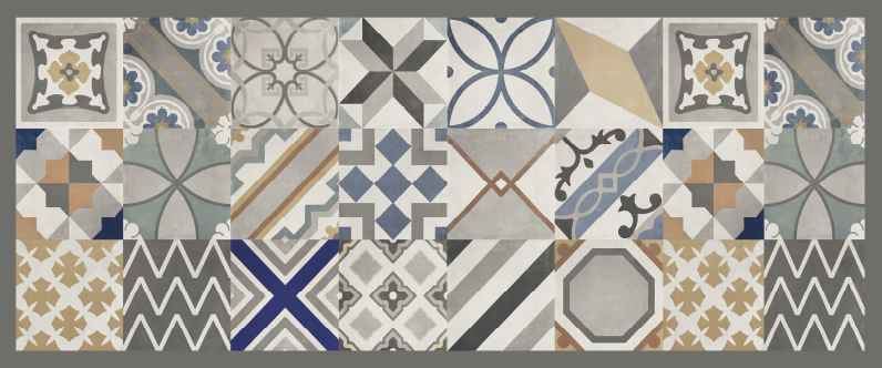 Cement Tiles modern rug - TenStickers