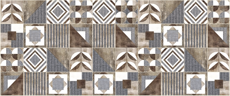 Brown Cementine mosaic rug - TenStickers