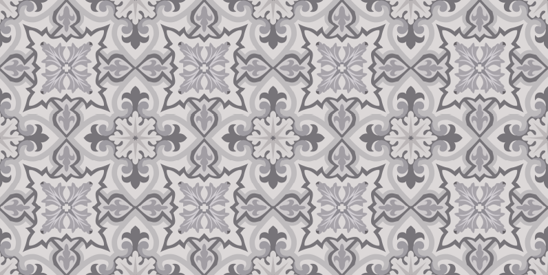 Grey Baroni Kitchen tile carpet - TenStickers