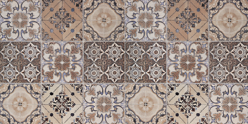 Rust Baroni Kitchen tile carpet - TenStickers