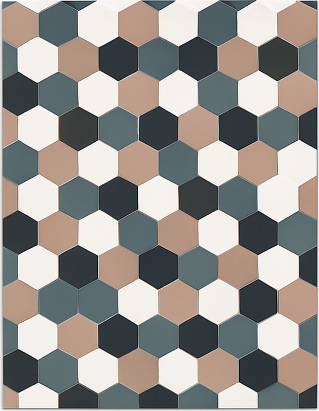 Kitchen vinyl mat with modern hexagonal design - TenStickers