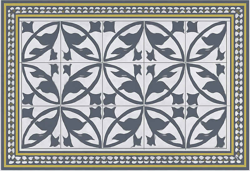 Living room rug encaustic style floor mat - TenStickers