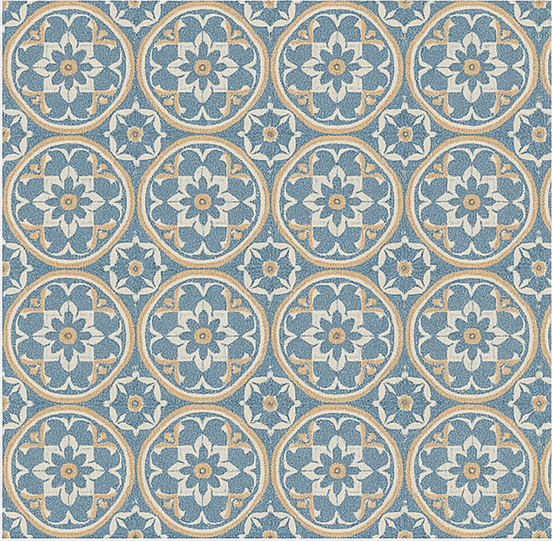 Living room rug in azulejo style design - TenStickers