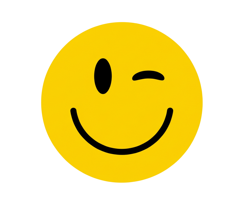 Circular rug with a playful wink  - TenStickers