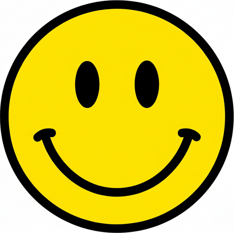 Circular rug with smiley face design - TenStickers