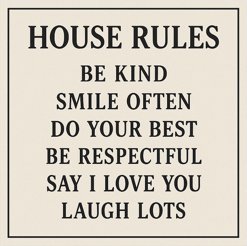 Quote rug house basic rules - TenStickers