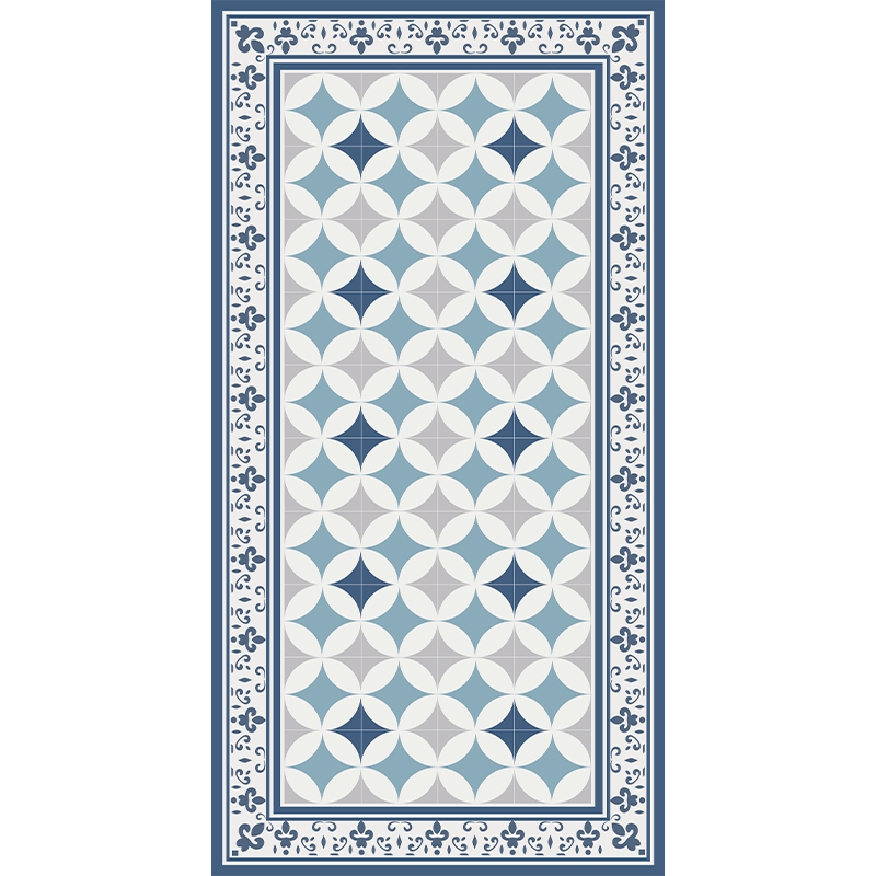 Kitchen vinyl mat in azure tile design - TenStickers