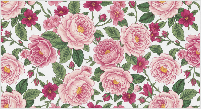 Beautiful pink flowers living room rug - TenStickers