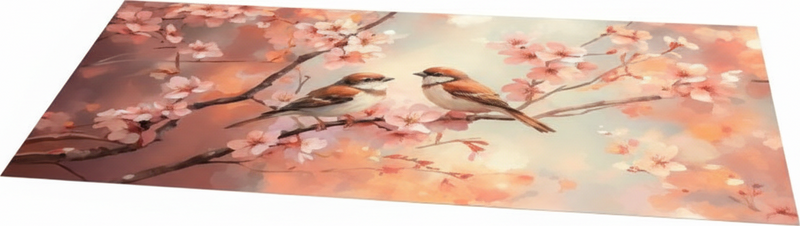 Living room rug with two birds on a branch - TenStickers