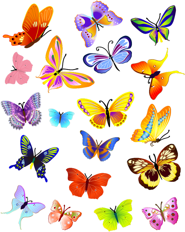 Animal mat with colorful flying butterflies - TenStickers