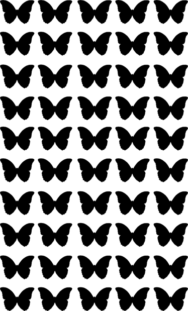 Animal mat with black flying butterflies design - TenStickers