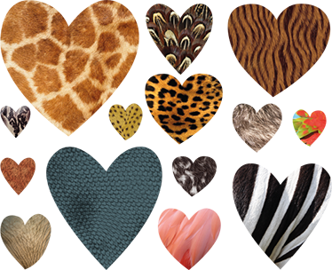 Animal mat with heart-shaped animal prints - TenStickers