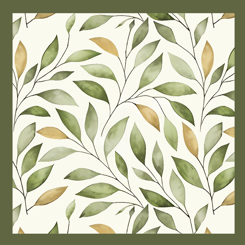 Kitchen vinyl mat watercolor leafy trail - TenStickers