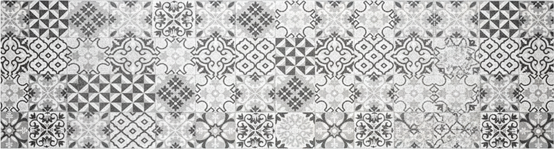 Kitchen vinyl mat with intricate greyscale mosaic - TenStickers