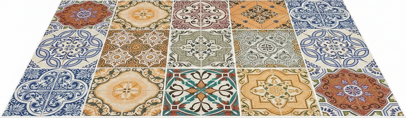 Kitchen vinyl mat eclectic mediterranean mosaic - TenStickers