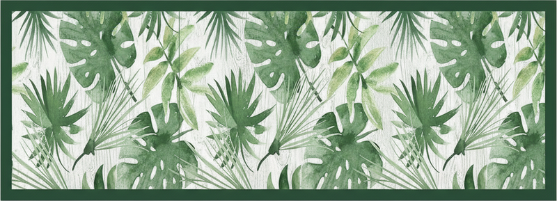 Kitchen vinyl mat watercolor tropical leaves - TenStickers