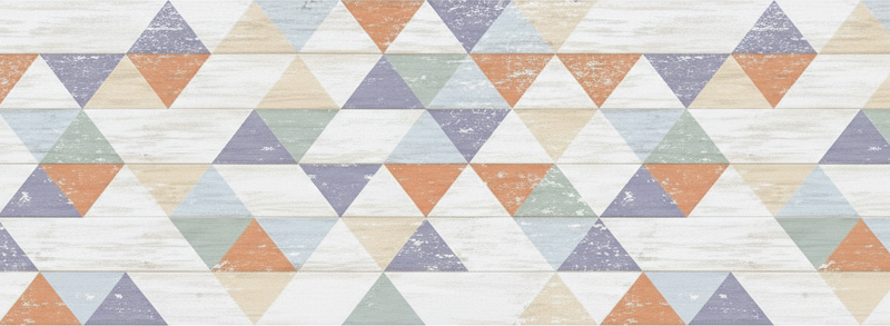 Kitchen vinyl mat in pastel timber triangles - TenStickers