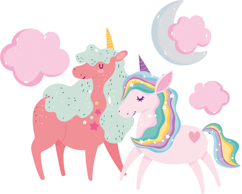 Animal mat small unicorn with mare - TenStickers