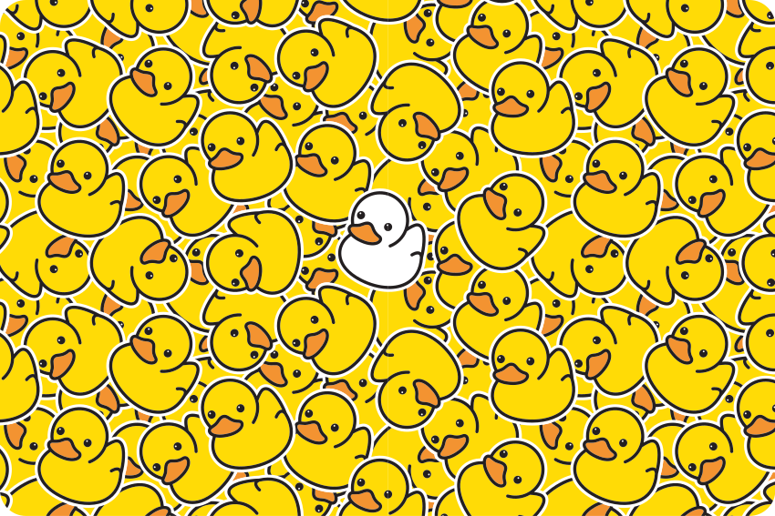 Cute white duck animal mat - TenStickers