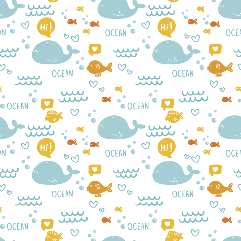 Colorful and happy ocean animal mat - TenStickers