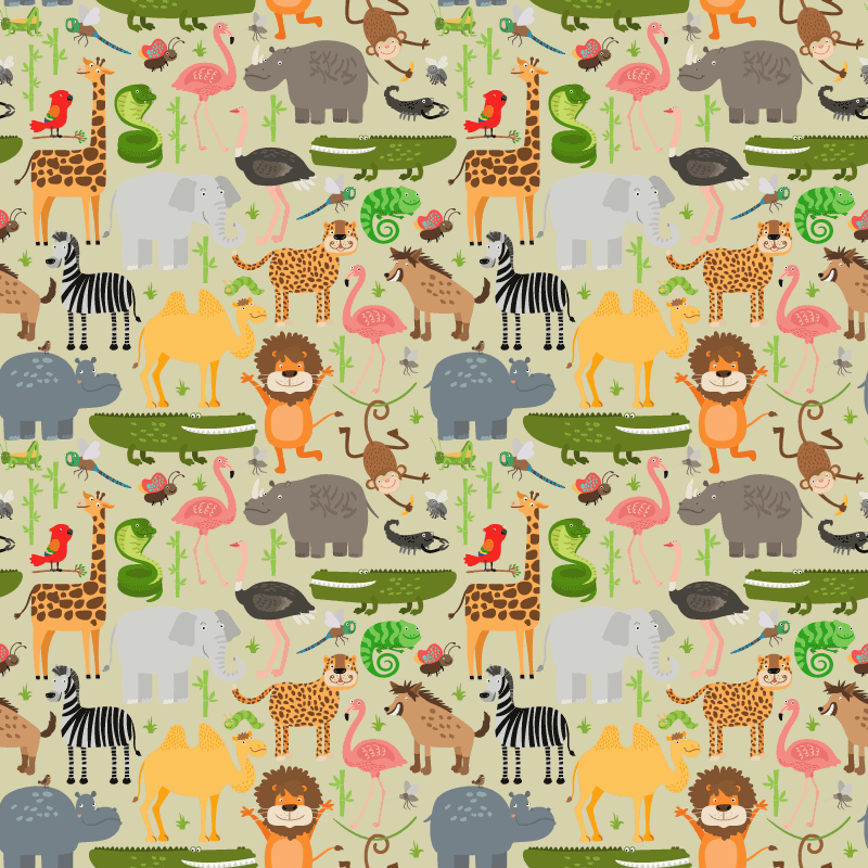 Animal mat with jungle animals design - TenStickers