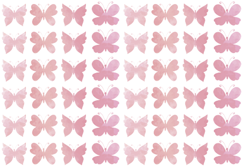 Animal mat with pink butterfly design - TenStickers