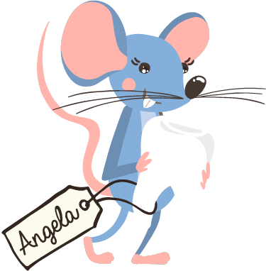 Animal mat blue mouse with name - TenStickers