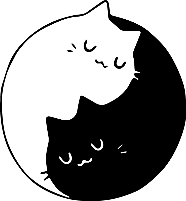 Animal mat yin yang cats design - TenStickers
