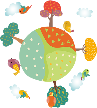 Animal mat spring white circle - TenStickers