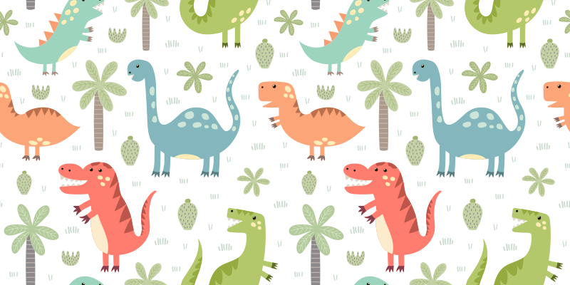 Happy dinosaur animal mat - TenStickers