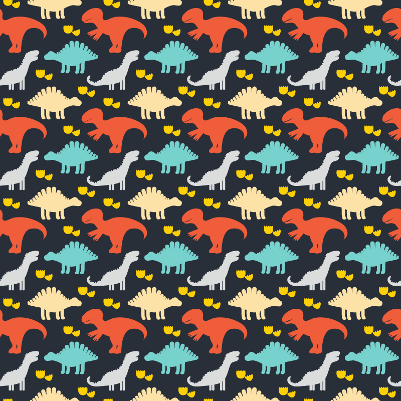 Animal mat with colorful dinosaur pattern - TenStickers