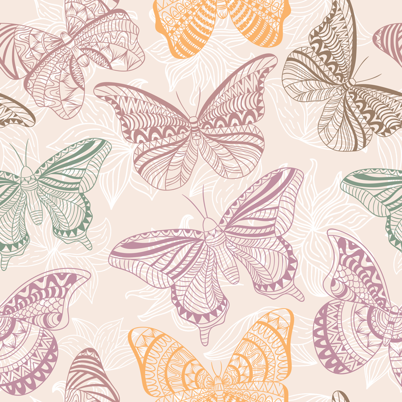 Animal mat with colored decorative butterflies - TenStickers