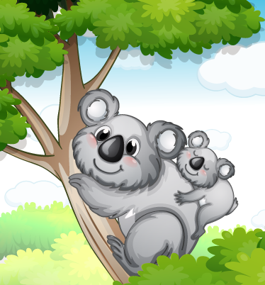 Animal mat mother and baby koala - TenStickers