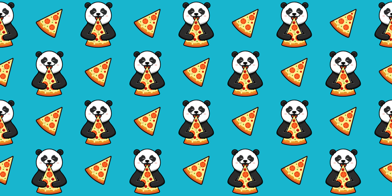 Animal mat panda eating pizza - TenStickers