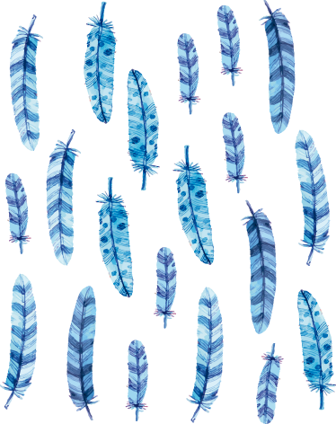 Animal mat with blue feathers for kids - TenStickers