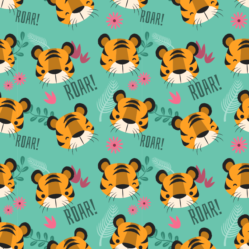 Animal mat for roaring baby tigers - TenStickers