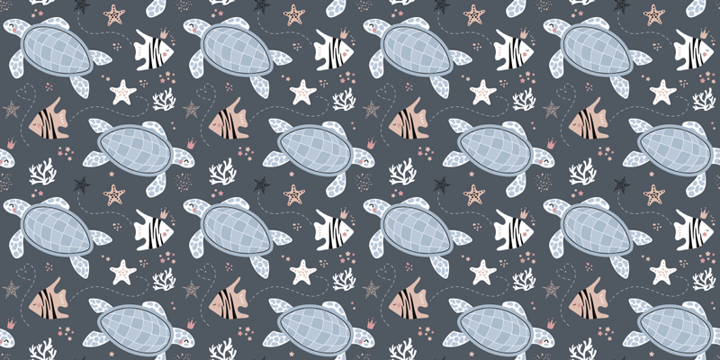 Animal mat turtles and fish under the sea - TenStickers