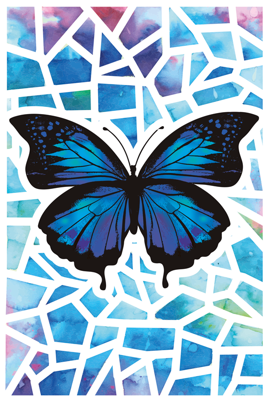 Animal mat trendy butterfly design - TenStickers