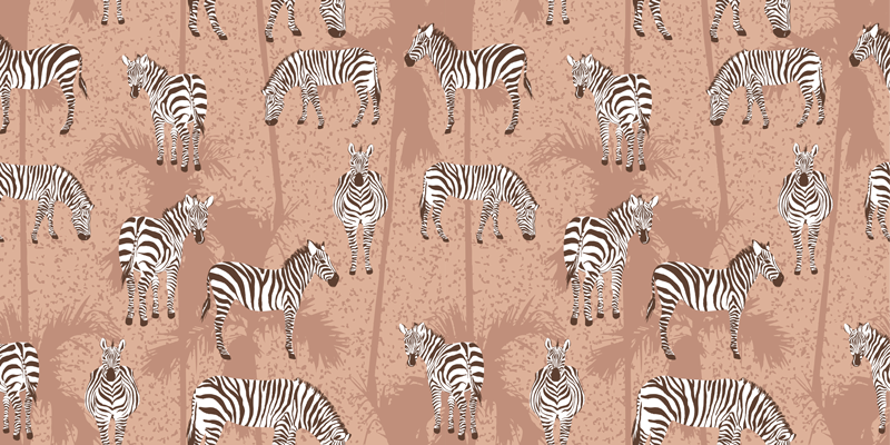 Animal mat zebra and brown palm design - TenStickers