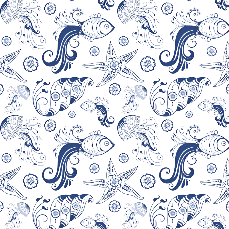Animal mat with decorative marine creatures - TenStickers