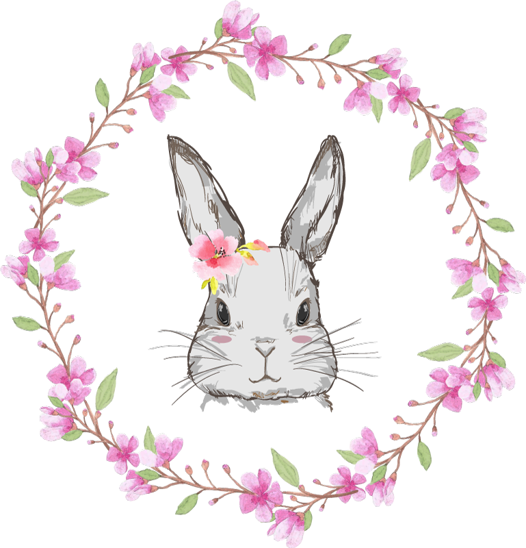 Animal mat wild africa bunny girl for kids - TenStickers